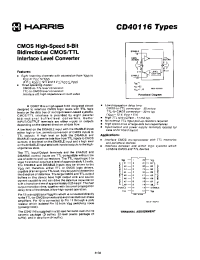Datasheet CD40116 manufacturer Harris