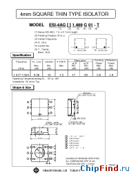 Datasheet ESI-4AGL1.855G01 manufacturer Hitachi Metals