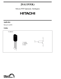 Datasheet 2SA1193K manufacturer Hitachi