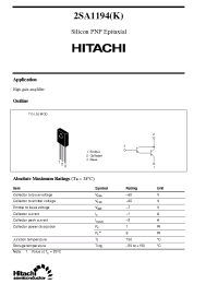 Datasheet 2SA1194K manufacturer Hitachi