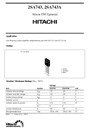 Datasheet 2SA743 manufacturer Hitachi
