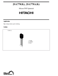 Datasheet 2SA778(K) manufacturer Hitachi