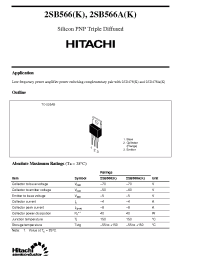 Datasheet 2SB566 manufacturer Hitachi