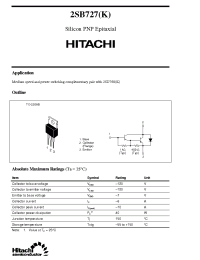 Datasheet 2SB727 manufacturer Hitachi