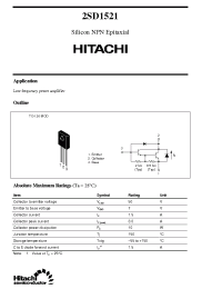 Datasheet 2SD1521 manufacturer Hitachi