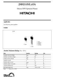 Datasheet 2SD2115S manufacturer Hitachi