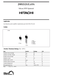 Datasheet 2SD2121 manufacturer Hitachi