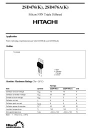 Datasheet 2SD476AK manufacturer Hitachi