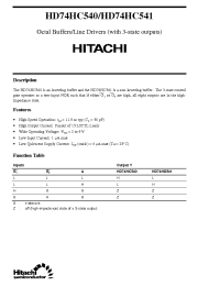 Datasheet 74HC541 manufacturer Hitachi