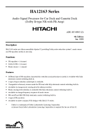 Datasheet HA12160 manufacturer Hitachi