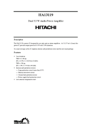 Datasheet HA13119 manufacturer Hitachi