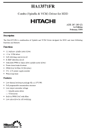 Datasheet HA13571FR manufacturer Hitachi