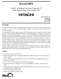 Datasheet HA16138PS manufacturer Hitachi