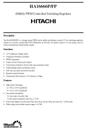 Datasheet HA16666 manufacturer Hitachi