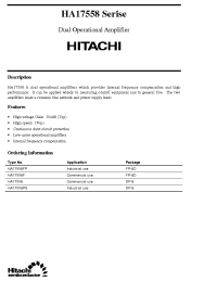 Datasheet HA17558FP manufacturer Hitachi