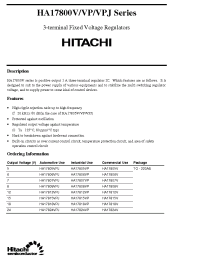 Datasheet HA17805V manufacturer Hitachi