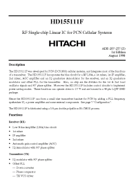 Datasheet HD155111F manufacturer Hitachi