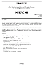 Datasheet HD61203U manufacturer Hitachi