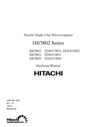 Datasheet HD6433802H manufacturer Hitachi