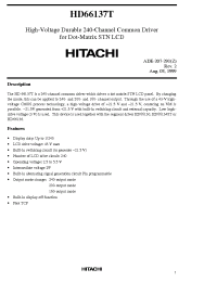 Datasheet HD66137 manufacturer Hitachi