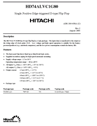 Datasheet HD74ALVC1G80 manufacturer Hitachi