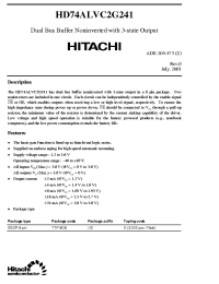 Datasheet HD74ALVC2G241 manufacturer Hitachi