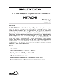 Datasheet HD74ALVCH162260 manufacturer Hitachi