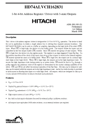 Datasheet HD74ALVCH162831 manufacturer Hitachi