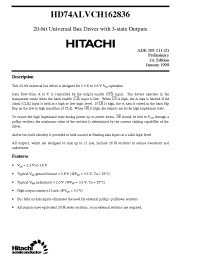 Datasheet HD74ALVCH162836 manufacturer Hitachi