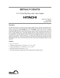 Datasheet HD74ALVCH16721 manufacturer Hitachi