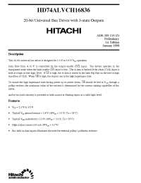 Datasheet HD74ALVCH16836 manufacturer Hitachi
