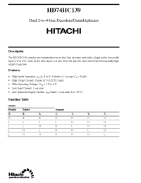 Datasheet HD74HC139 manufacturer Hitachi