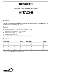 Datasheet HD74HC152 manufacturer Hitachi