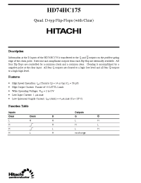 Datasheet HD74HC175 manufacturer Hitachi