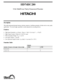 Datasheet HD74HC280 manufacturer Hitachi