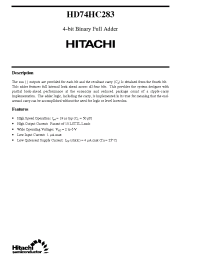 Datasheet HD74HC283 manufacturer Hitachi