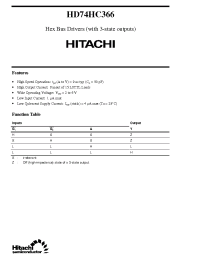 Datasheet HD74HC366 manufacturer Hitachi