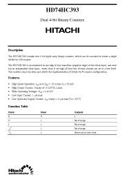 Datasheet HD74HC393 manufacturer Hitachi