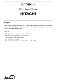 Datasheet HD74HC42 manufacturer Hitachi