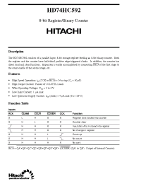 Datasheet HD74HC592 manufacturer Hitachi