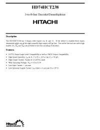 Datasheet HD74HCT238 manufacturer Hitachi