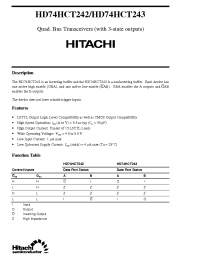 Datasheet HD74HCT242 manufacturer Hitachi