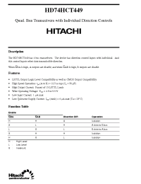 Datasheet HD74HCT449 manufacturer Hitachi