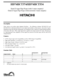 Datasheet HD74HCT534 manufacturer Hitachi
