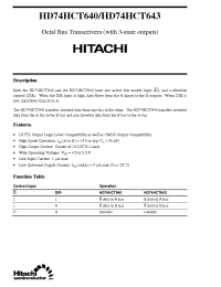 Datasheet HD74HCT640 manufacturer Hitachi