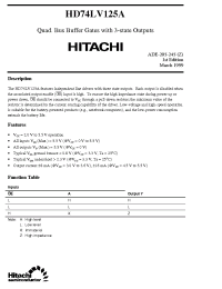 Datasheet HD74LV125A manufacturer Hitachi