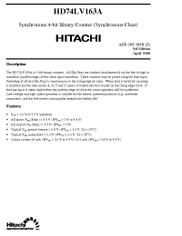Datasheet HD74LV163A manufacturer Hitachi