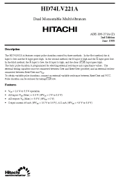 Datasheet HD74LV221A manufacturer Hitachi