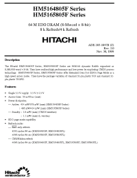 Datasheet HM5164805FTT manufacturer Hitachi