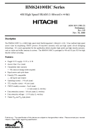 Datasheet HM624100HCLJP-10 manufacturer Hitachi